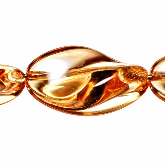 Curved Oval Beads, Crystal Luster Brown Full Coated (00030-14413), Glass, Czech Republic