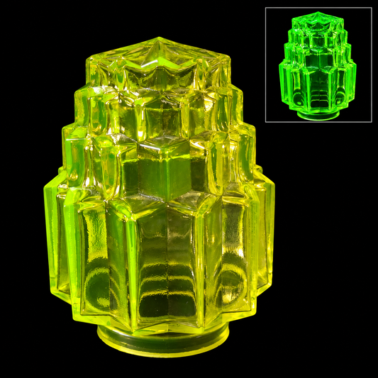 Uranium Glass lamp shade - Skyscraper, 182 × 125 - 80 mm, OUTLET