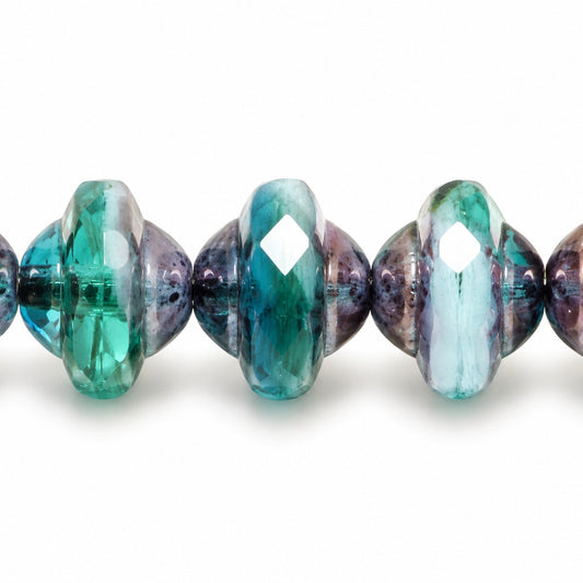 Faceted Special Cut Beads Ufo, Ts031 Terracotta Violet (ts031-15496), Glass, Czech Republic
