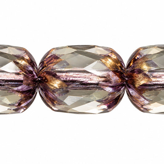 Faceted Fire Polished Beads Special Cut, Crystal Luster Violet Full Coated (00030-14496), Glass, Czech Republic