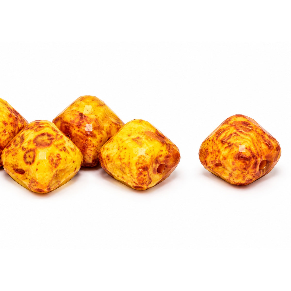 Silky 2-Hole Square Beads, Bright Yellow 47903 (83130-47903), Glass, Czech Republic
