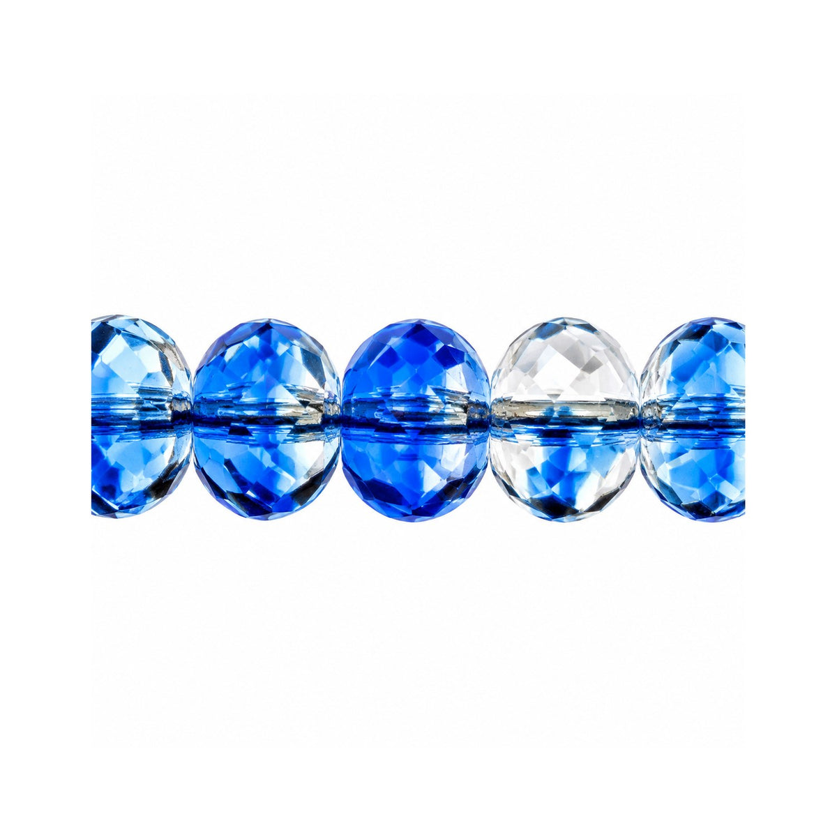 Special Cut Faceted Fire Polished Beads, Mixed Crystal Blue (37008), Glass, Czech Republic