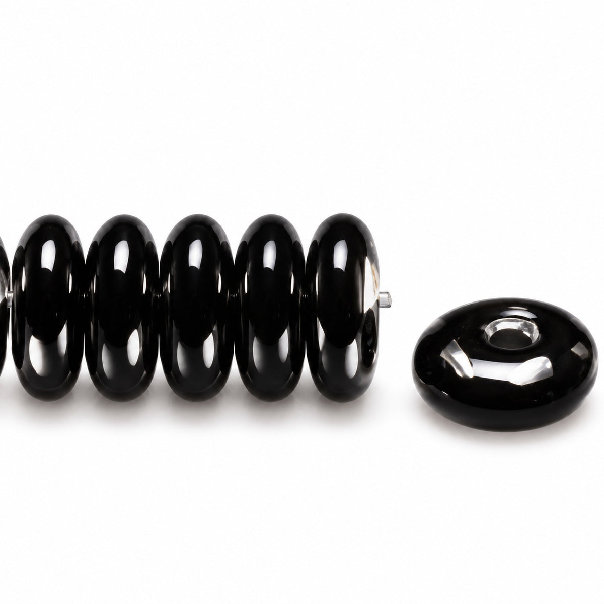 Space Disk Beads, Black 28109 (23980-28109), Glass, Czech Republic