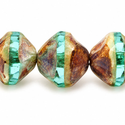 Special Cut Faceted Fire Polished Beads. Smashed, Ts045 Stain Strong (ts045-86805), Glass, Czech Republic