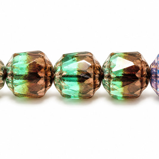 Cathedral Faceted Fire Polished Beads, X3196 Terracotta Violet (x3196-15496), Glass, Czech Republic