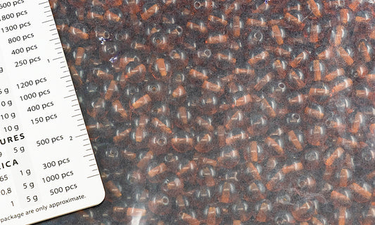 OUTLET 250g Round Pressed Druck Beads , 6 x 6 mm, Transparent Brown (10110), Glass, Czech Republic