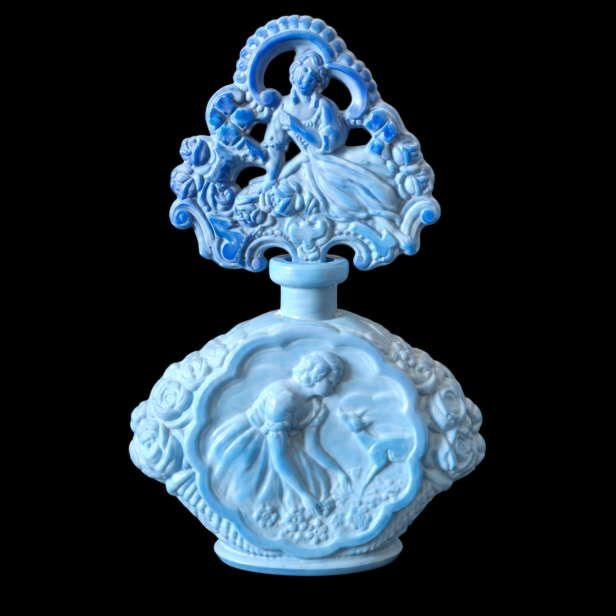 Vintage Bohemia Glass Perfume Bottle, Czech Republic, OUTLET