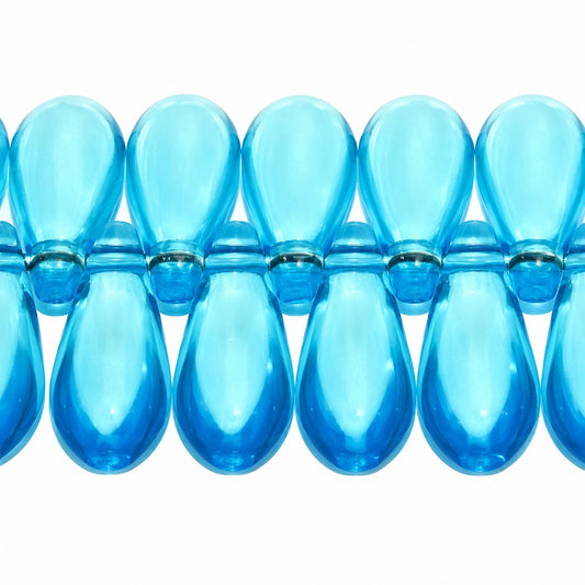 Dagger Beads, Transparent Aqua (60020), Glass, Czech Republic