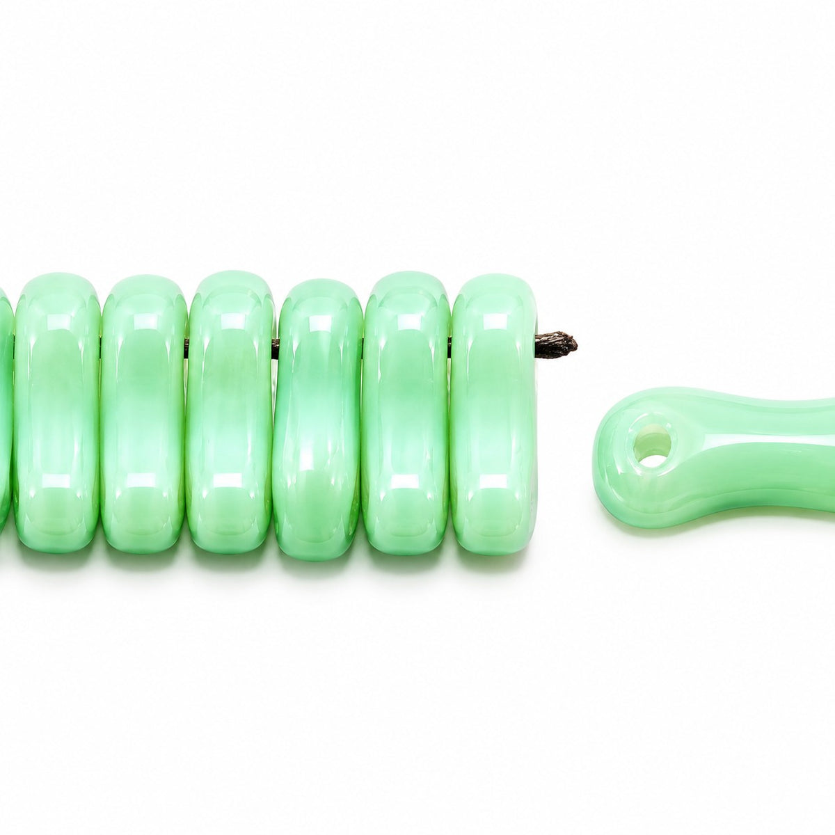 2-Hole Pressed Beads, Copper Lined (54200), Glass, Czech Republic