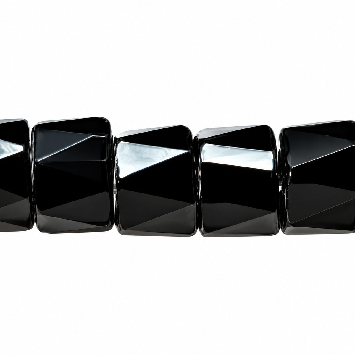 Faceted Oval Beads Special Cut, Black (23980), Glass, Czech Republic