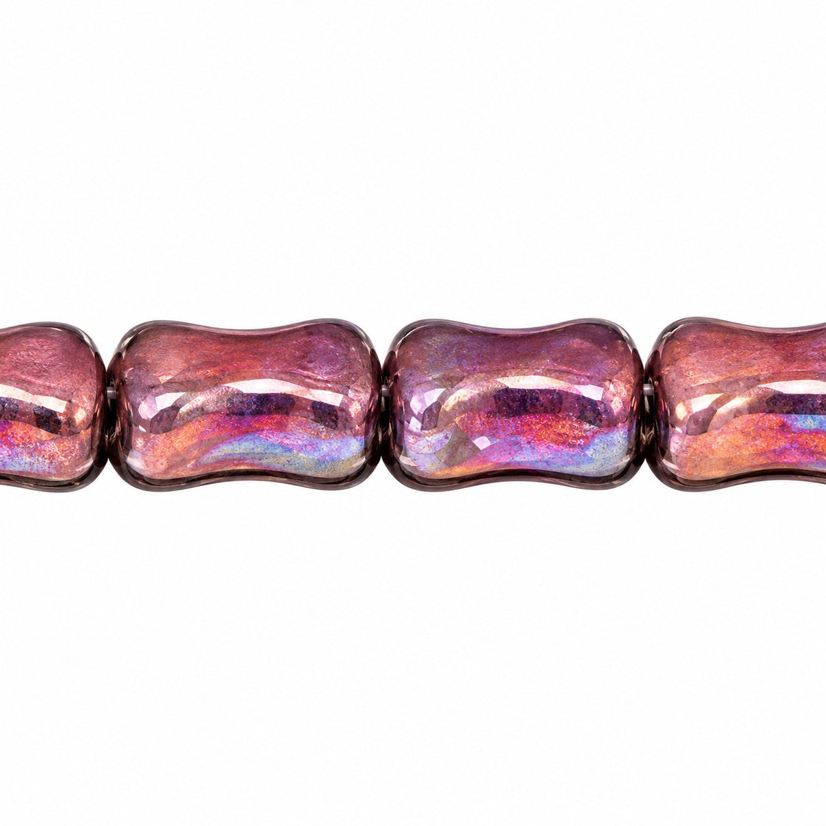 Shaped Pressed Beads, White Vega Iris (02010-15781), Glass, Czech Republic