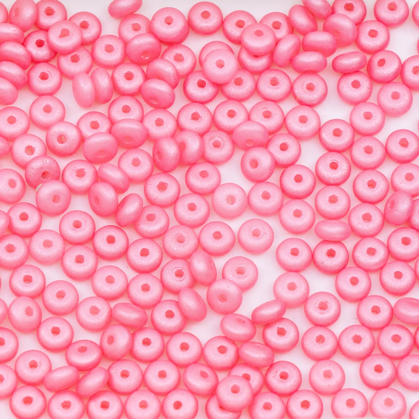 OUTLET 250g/50g Rondelle Druck Beads, 4 x 4 mm, White Pastel Pearl Pink (02010-77794), Glass, Czech Republic