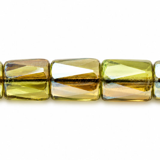 Faceted Special Cut Beads, Transparent Green 22501 (50230-22501), Glass, Czech Republic