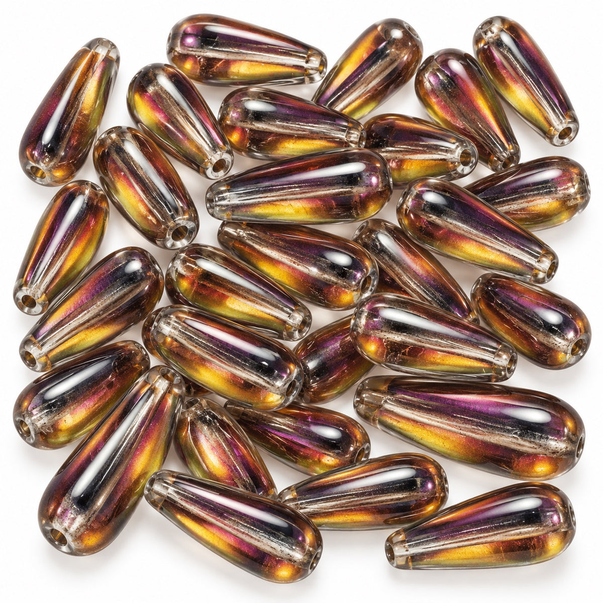 Pear Drop Beads, Crystal 26601 (00030-26601), Glass, Czech Republic