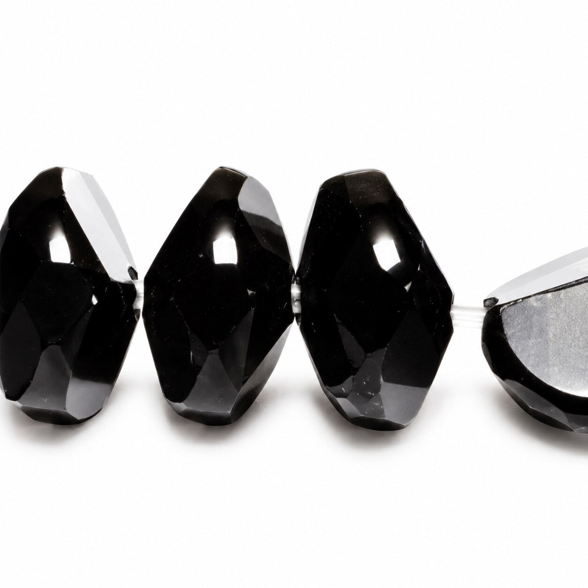 Faceted Special Cut Beads Rivoli, Black (23980), Glass, Czech Republic