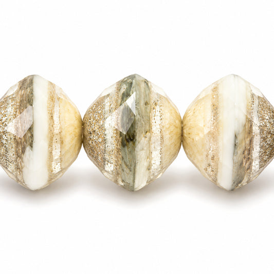 Faceted Special Cut Beads Ufo, X3103 Antique Silver Patina (x3103-81002), Glass, Czech Republic