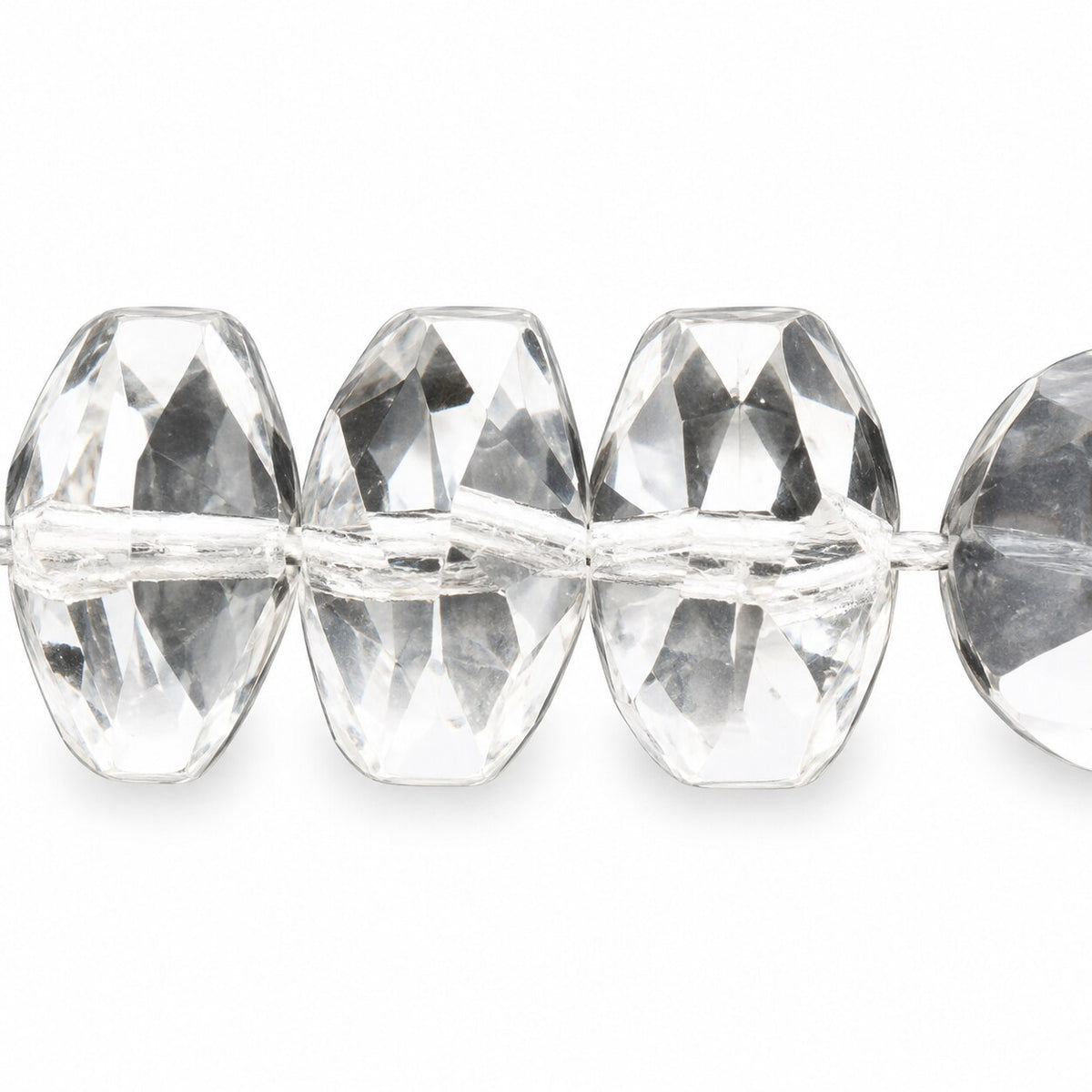 Faceted Special Cut Beads Rivoli, Crystal (00030), Glass, Czech Republic