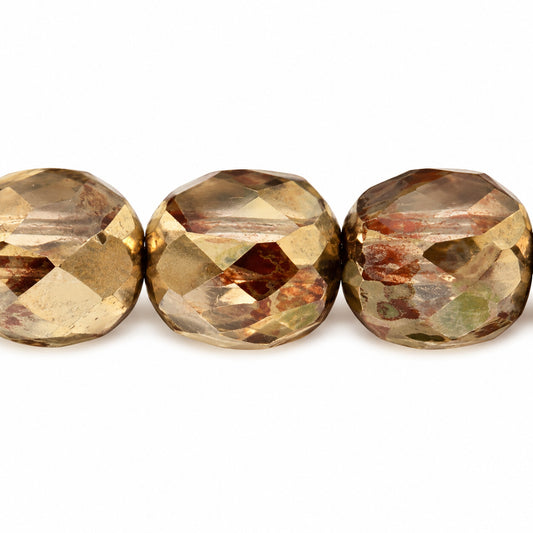 Cut & Faceted Fire Polished Beads, Crystal Stain Strong Gold (00030-86805-26441), Glass, Czech Republic