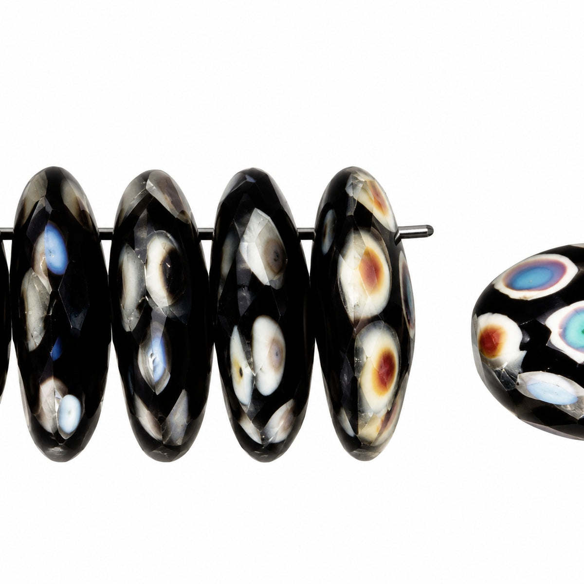 Lentil Round Beads, Black Matte 28107 (23980-84110-28107), Glass, Czech Republic