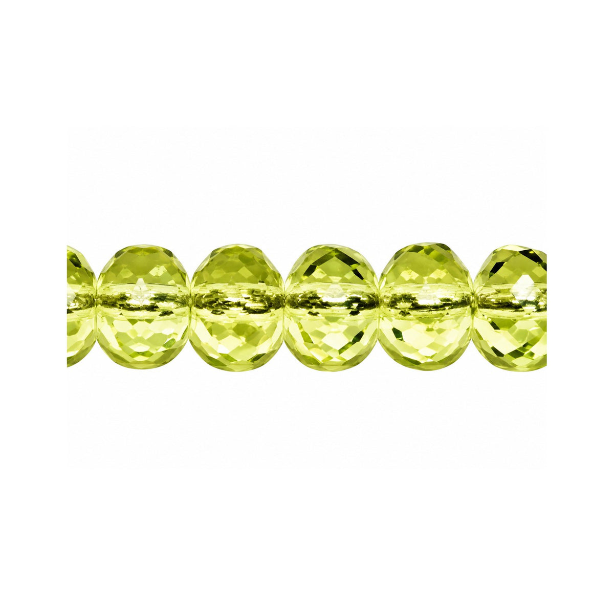 Special Cut Faceted Fire Polished Beads, Transparent Green (50200), Glass, Czech Republic