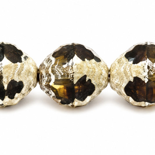 Wasp Special Cut Faceted Fire Polished Beads, X3167 Antique Silver Patina (x3167-81002), Glass, Czech Republic