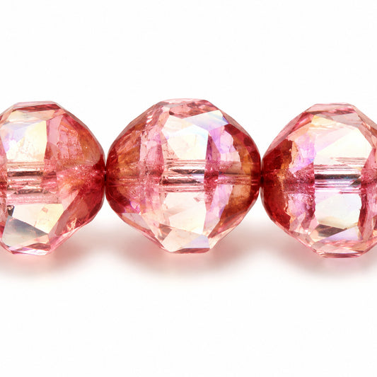 Special Cut Faceted Fire Polished Beads. Smashed, T1014 Purple (t1014-15726), Glass, Czech Republic
