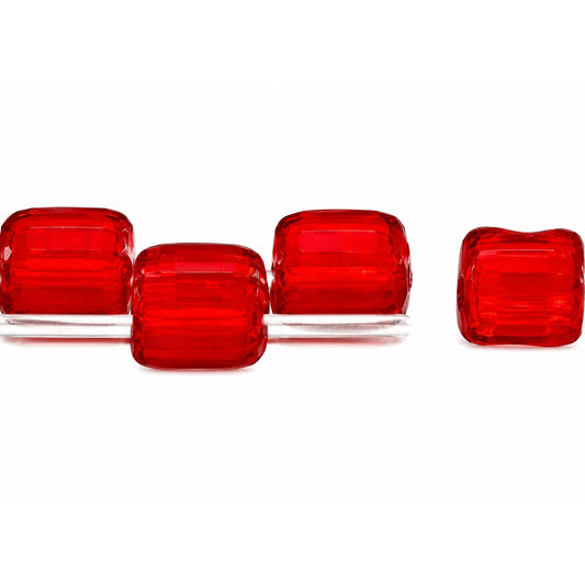 Silky 2-Hole Square Beads, Ruby Red Matte (90080-84110), Glass, Czech Republic