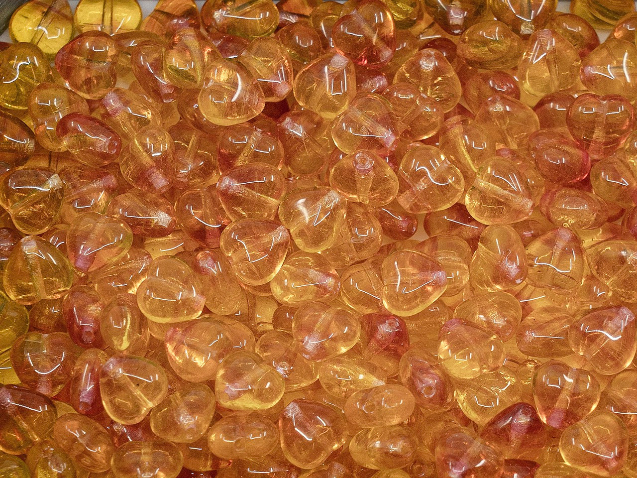 OUTLET Heart Beads, 6 mm, Glass, Czech Republic