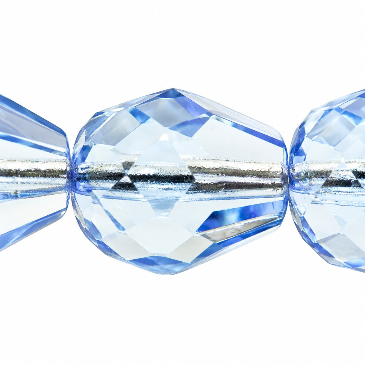 Faceted Fire Polished Beads Special Cut, Transparent Blue (30020), Glass, Czech Republic