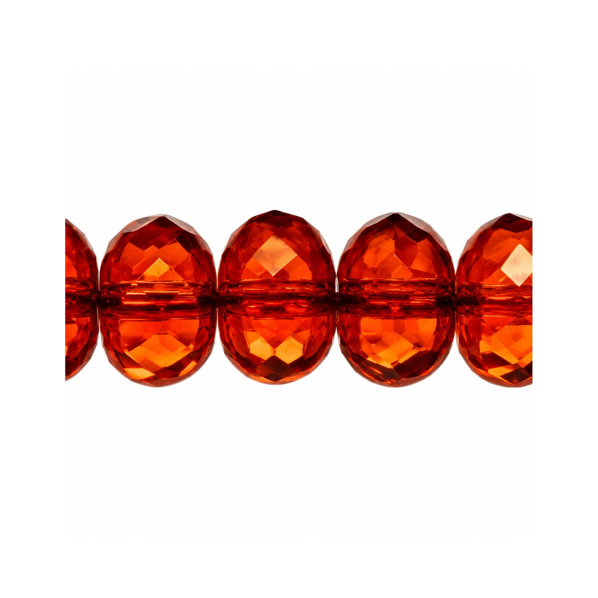Rondelle Faceted Fire Polish Beads, Transparent Orange Bronze (10080-14415), Glass, Czech Republic