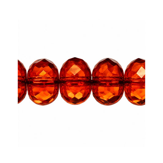 Rondelle Faceted Fire Polish Beads, Transparent Orange Bronze (10080-14415), Glass, Czech Republic