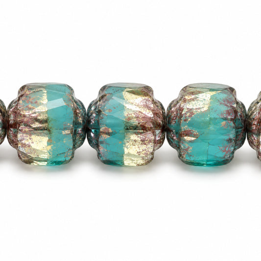 Cathedral Faceted Fire Polished Beads, X1024 Bronze (x1024-14415), Glass, Czech Republic
