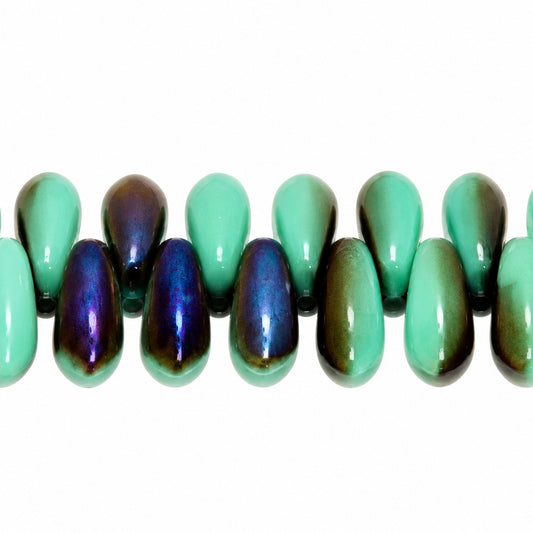 Dagger Beads, Turquoise 22201 (63130-22201), Glass, Czech Republic