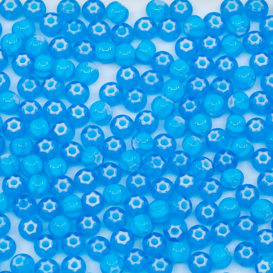 OUTLET 10 grams Cornelian Star Preciosa Ornela Seed Beads, 5/0, Aqua Blue Star (63715), Glass, Czech Republic