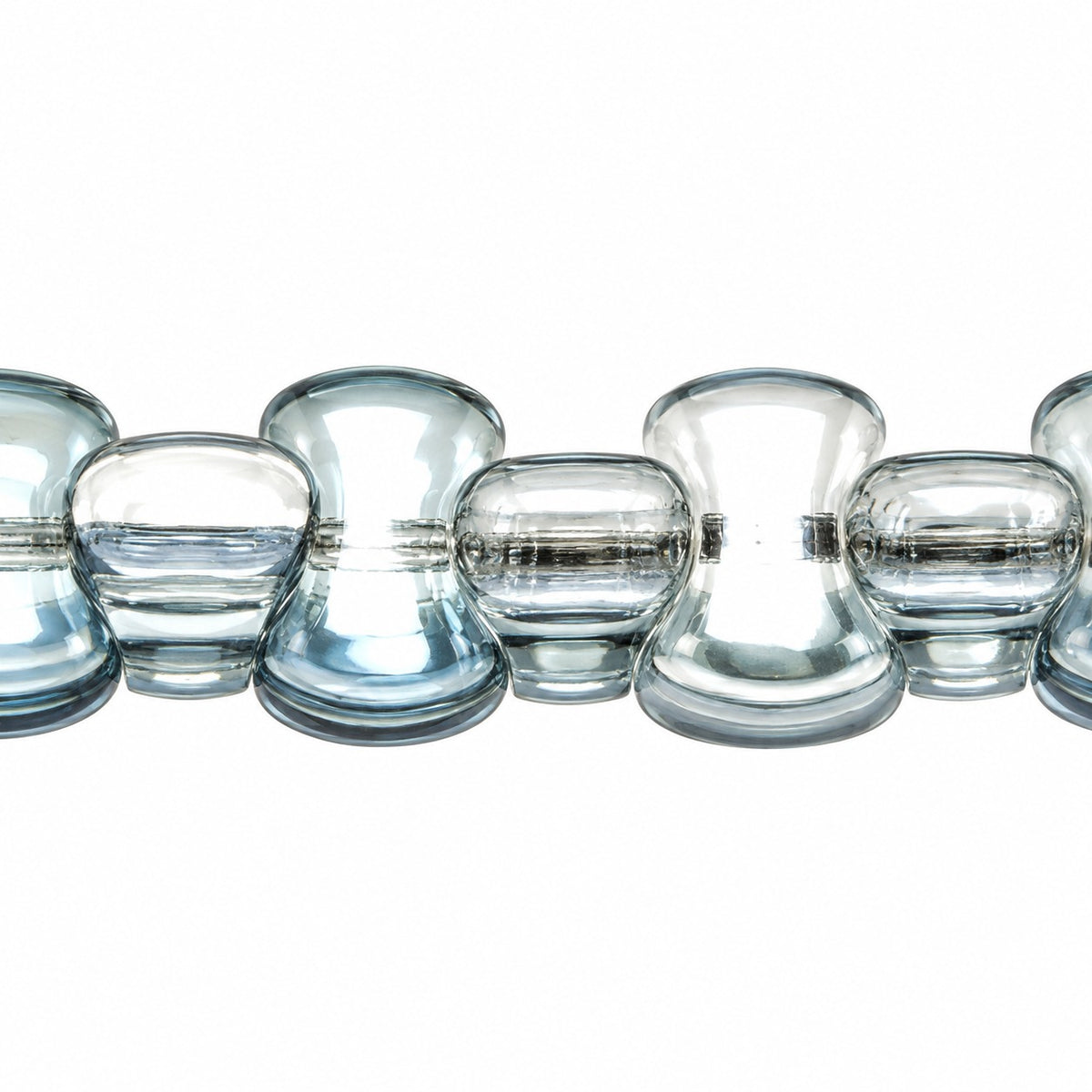 Shaped Pressed Beads, Crystal Gray Blue Shade (00030-23701), Glass, Czech Republic