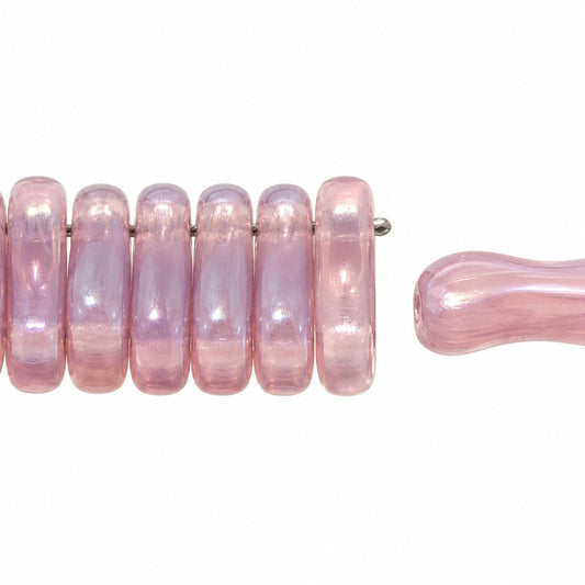 2-Hole Pressed Beads, Transparent Light Amethyst (21000), Glass, Czech Republic