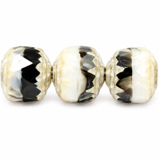 Cathedral Faceted Fire Polished Beads, X3074 Antique Silver Patina (x3074-81002), Glass, Czech Republic