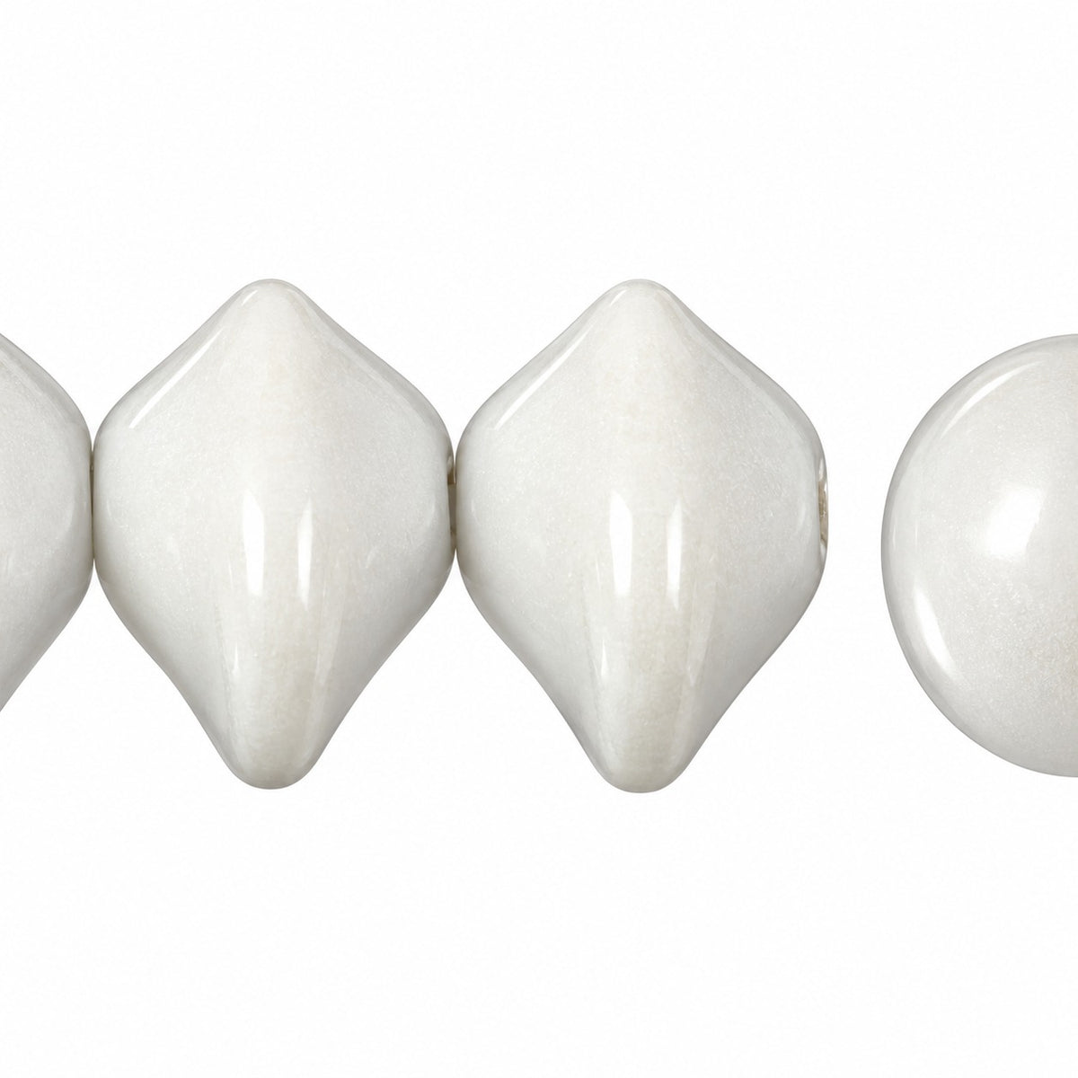 Oval Beads, Chalk White (3000), Glass, Czech Republic