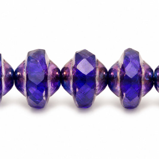 Faceted Special Cut Beads Ufo, Transparent Blue Matte Vega Iris (30090-84110-15781), Glass, Czech Republic