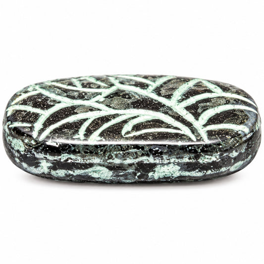 Oval With Ornament Beads, Black 96830 (23980-96830), Glass, Czech Republic