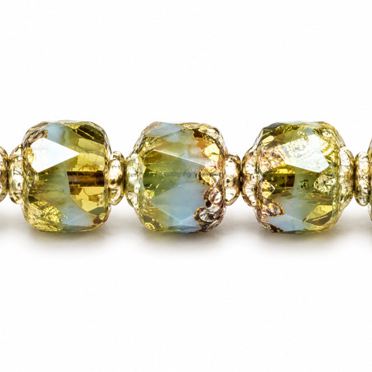 Cathedral Faceted Fire Polished Beads, X3104 Antique Silver Patina (x3104-81002), Glass, Czech Republic