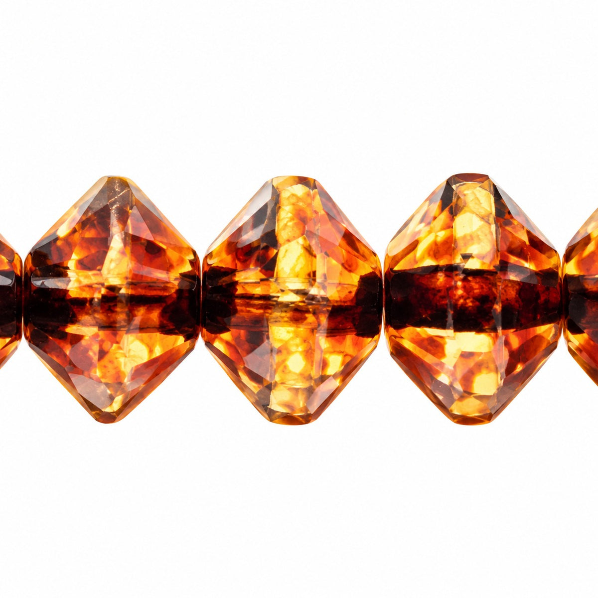 Faceted Special Cut Beads, Transparent Orange Stain Strong (10030-86805), Glass, Czech Republic