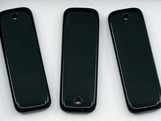 奥特莱斯 10克吊坠压珠，30 x 10毫米，黑色（23980），玻璃，捷克共和国