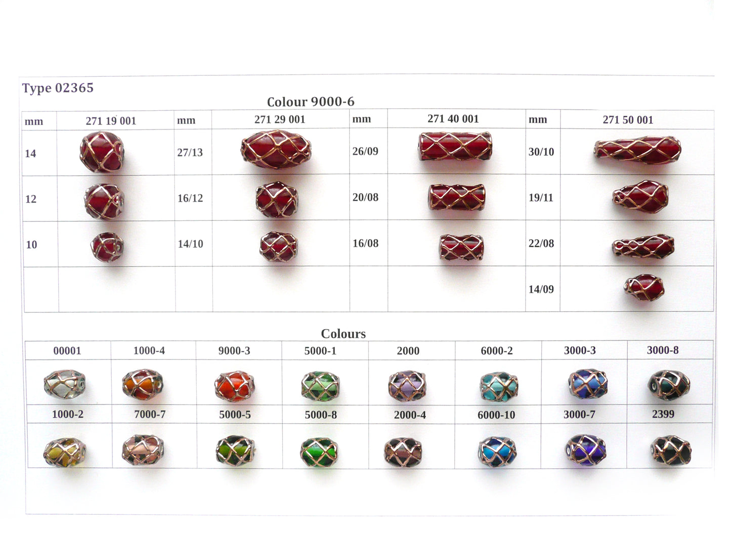 30 pcs Lampwork Beads 2365 / Small Cylinder (271-40-001), Handmade, Preciosa Glass, Czech Republic
