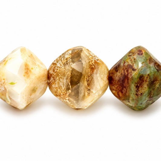Special Cut Faceted Fire Polished Beads. Smashed, X3026 Antique Silver Patina (x3026-81002), Glass, Czech Republic