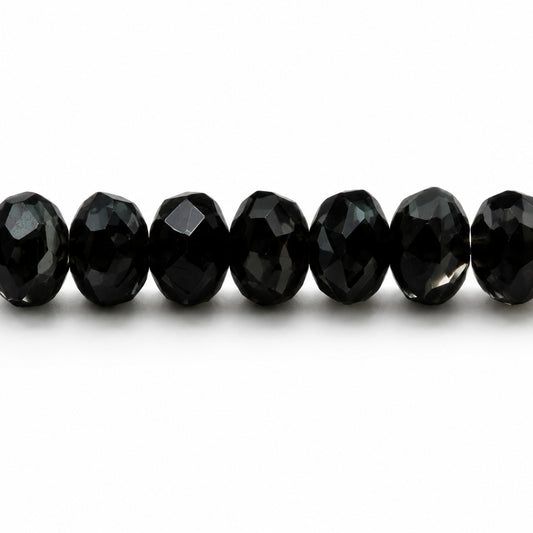 Special Cut Faceted Fire Polished Beads, Striped Dark Gray (26407), Glass, Czech Republic