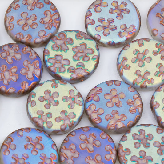 OUTLET 250g/50g Coin Beads, 17 x 17 mm, Batika Mixed Colors 204 (BATIKA-MIX-204), Glass, Czech Republic