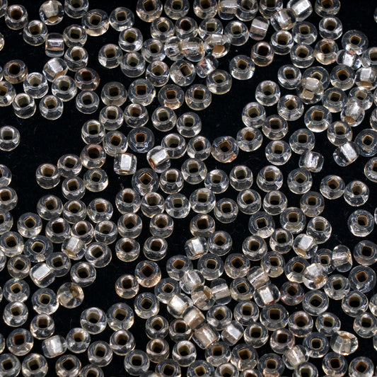 OUTLET 250g/50g Preciosa Ornela Seed Beads, Square Hole, Loose,, 7/0, Crystal Silver Lined (78102), Glass, Czech Republic