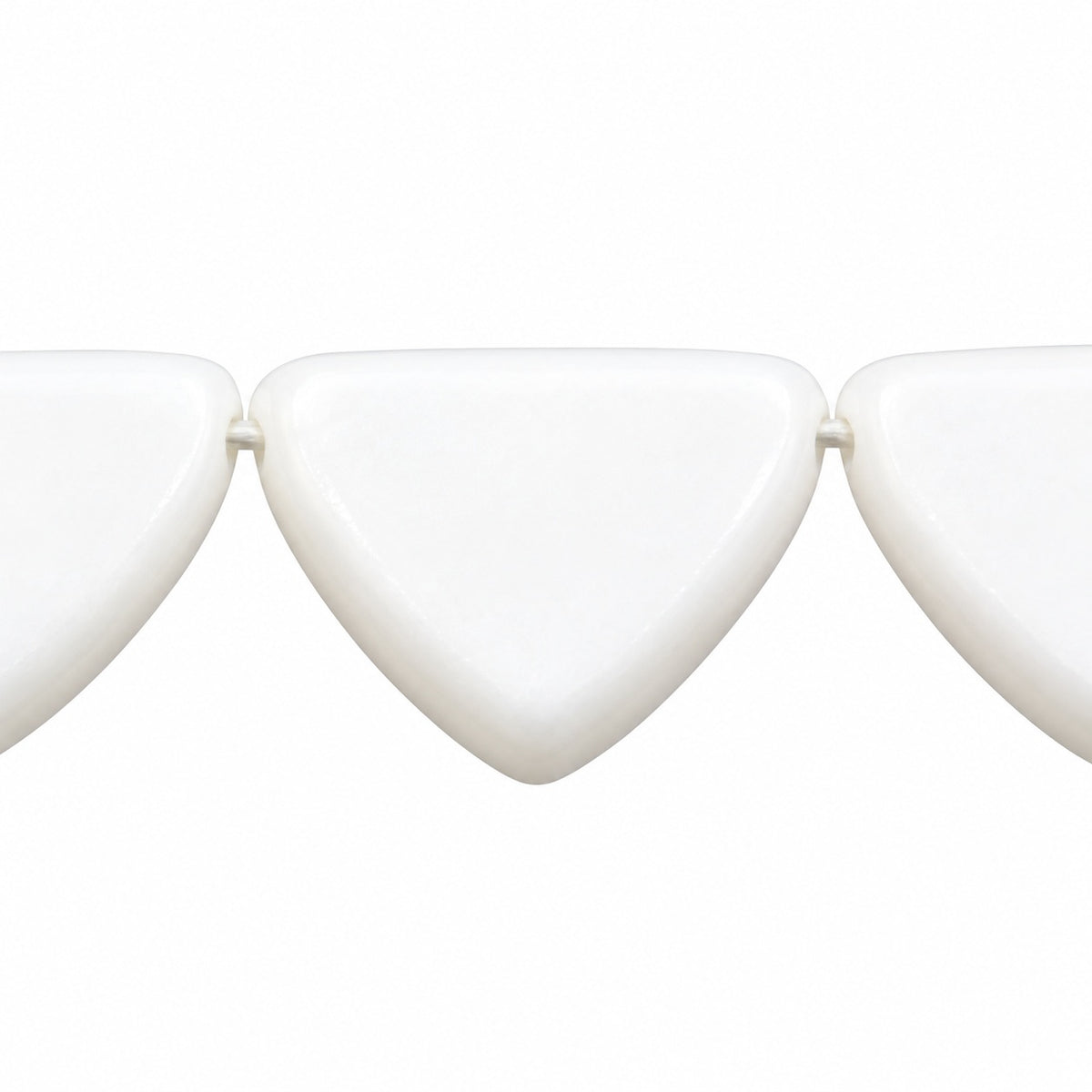 Flat Triangle Pressed Glass Beads, Chalk White (03000), Glass, Czech Republic