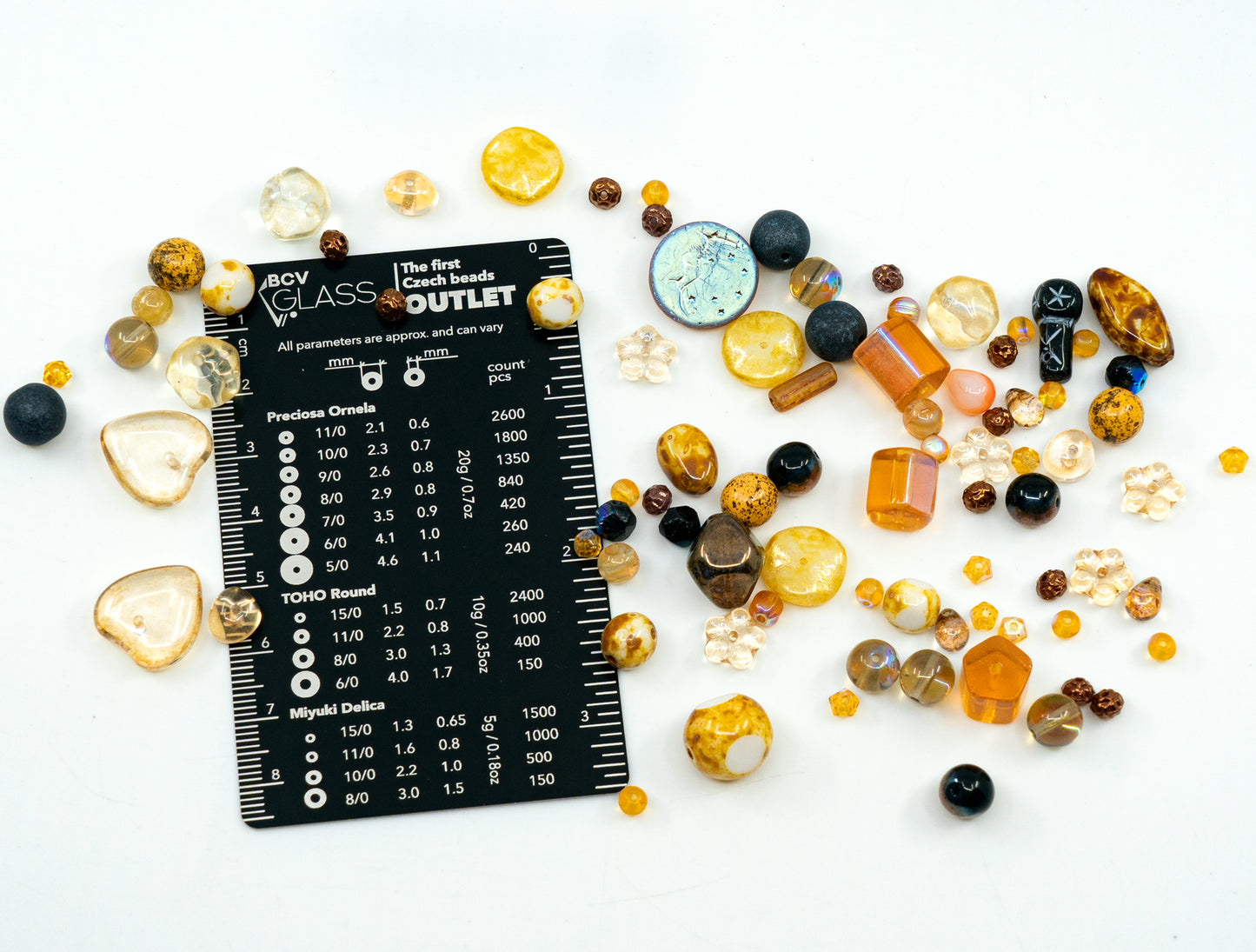 チェコガラスビーズミックス限定品、手作りセットキット、クリスタルABテーブルカットハワイアンリーフ型ガラスビーズミックスゴールド-ランダム